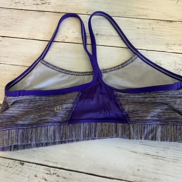 Lululemon size 8 sports bra purple, and white razorback - Picture 2 of 5
